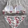 1 Set/Women Underwear Fashion Sexy Flower Printing Bra Set Underwire Push Up Brassiere Adjustable Strap Bras and Panties Set