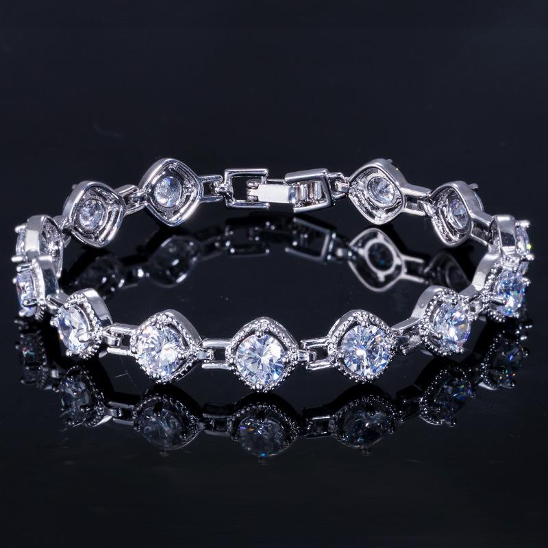 Super Flash Zircon Bracelet, Simple And Popular Temperament, Women'S Hand Jewelry, Multi-Color Optional
