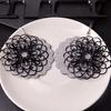 Women Vintage Ethnic Chic Large Round Hollow Flower Dangle Eardrops Hook Earrings