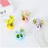 5Pcs Multicolors Flower Basket Miniatures Resin Desktop Ornaments Fairy Garden Decoration Moss Terrarium Micro Landscape