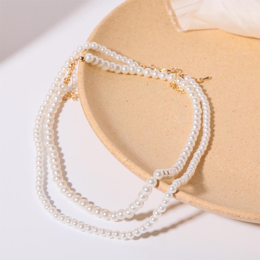 European Retro Glass Pearl Necklace: Versatile & Sweet Fairy INS Style for Women