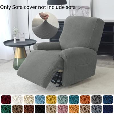 Solid Color Reclining Chair Cover Polar Fleece Sofa Seat Cover Stretch Non-slip All-inclusive Armchair Slipcover for Living Room