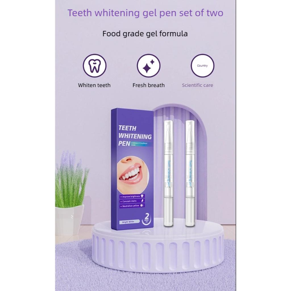 Teeth Whitening Gel Pen Set of 2 - Dental Care Kit for Removing Stains and Brightening Smile