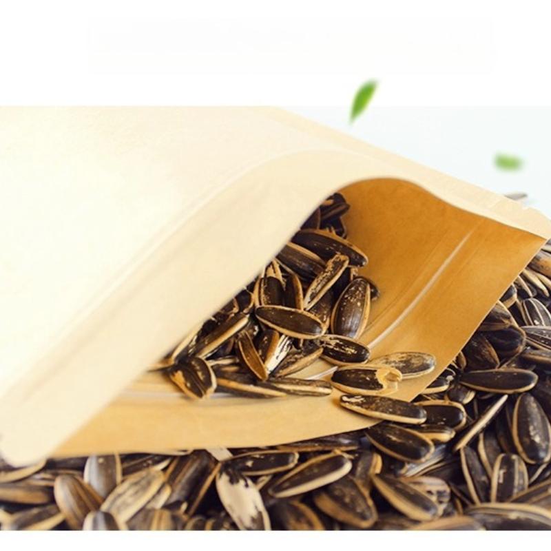 Kraft Paper Self-supporting Bag, Visible Window Self Sealing Packaging Bag, Environmentally Friendly Sealed Packaging Bag, Available in Multiple Sizes