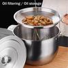 Stainless Steel Oil Container with Lid & Strainer Heavy-Duty Kitchen Lard Pot for Frying Grease Storage Filtering Rust-Proof Dishwasher Safe