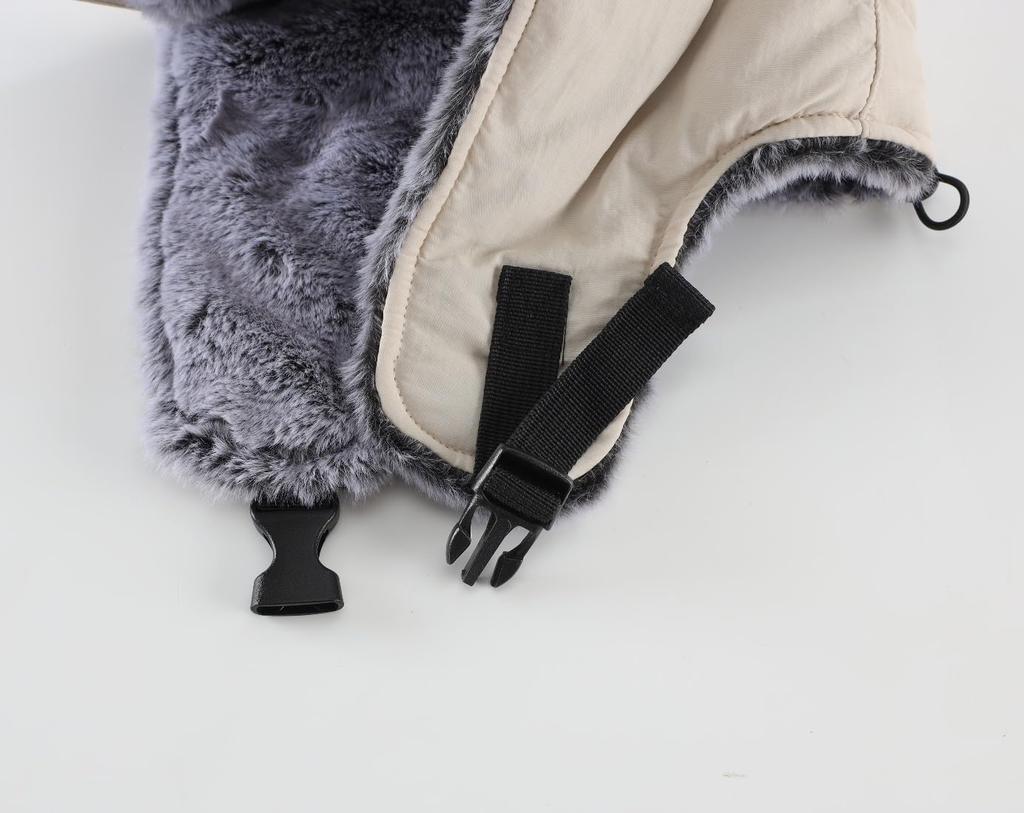 Winter Pilot Warm Hat with Work Beige [Connectyle] Men's & Women's Water-Repellent Cap, Earflaps, Cap,