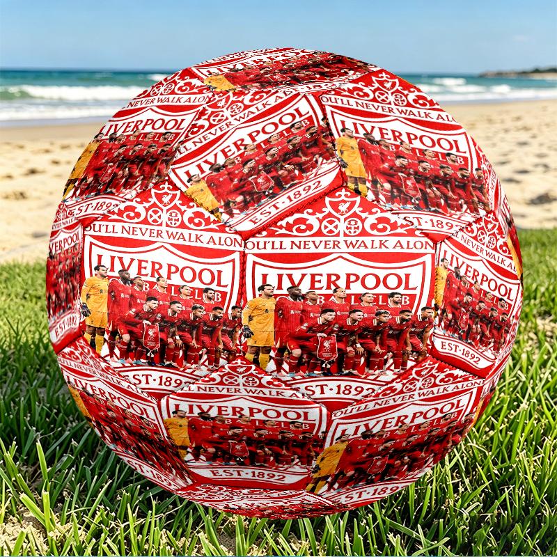 Liverpool F.C Print Size 5 Soccer Ball, PU Wear Resistant Football for Match Training and Daily Practice, Birthday Gift for Soccer Fans