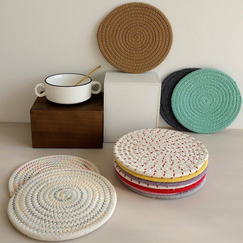 Minimalist Cotton Woven Coasters Coffee Table Decor Bohemian Cute Cup Coasters Heat-resistant Cup Coasters for Coffee Tea