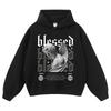 Unisex Oversized Cotton Hoodie With Vintage Print - Loose Fit Streetwear Sweatshirt Men Women