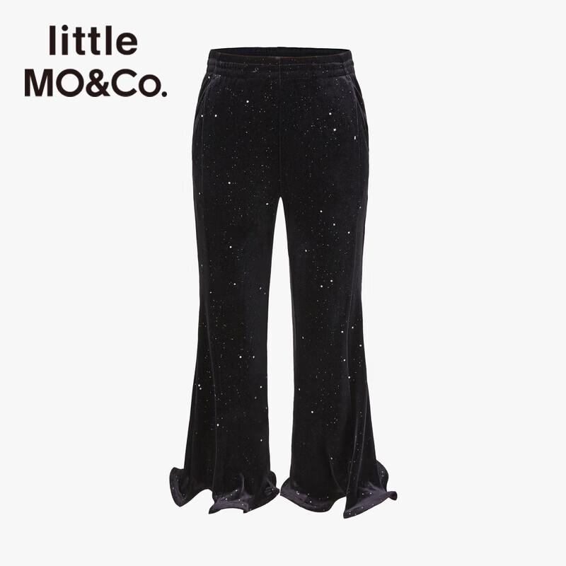 little MO&Co. Girls' Velvet Ruffle Flare Pants