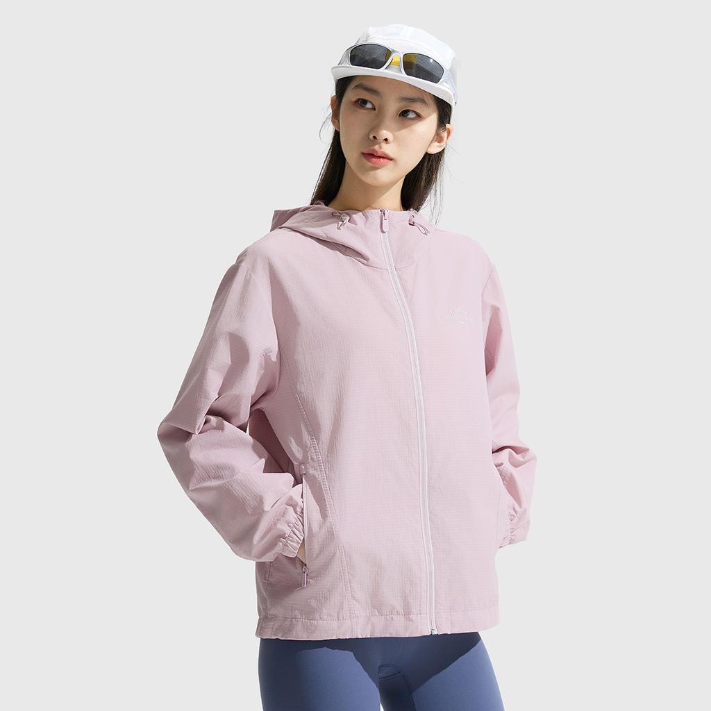 Li Ning Dopamine Hooded Zipper Windbreaker Women Outerwear Nude-Pink AFDV448-6
