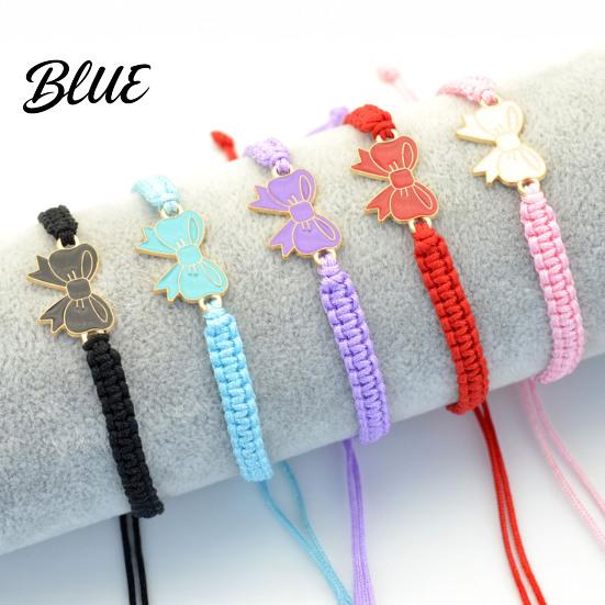 Adjustable Friendship Bracelet Bow Braided String Rope Handmade Elegant Wristband