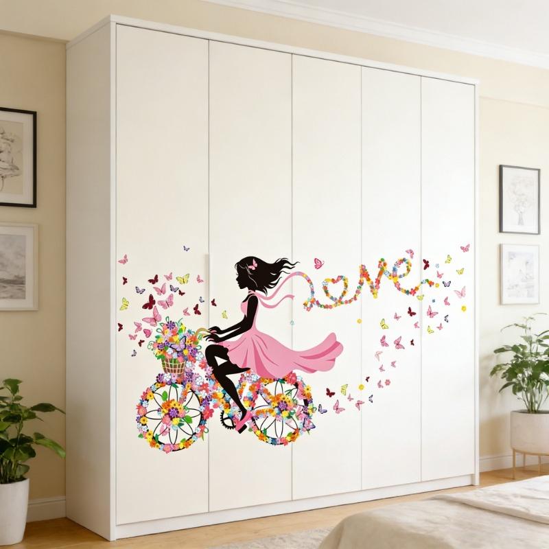 1/2Pcs Beautiful Girl Creative Wall Stickers Romantic Self Paste Murals Home Decor Wall Decor Home Decoration Accessories