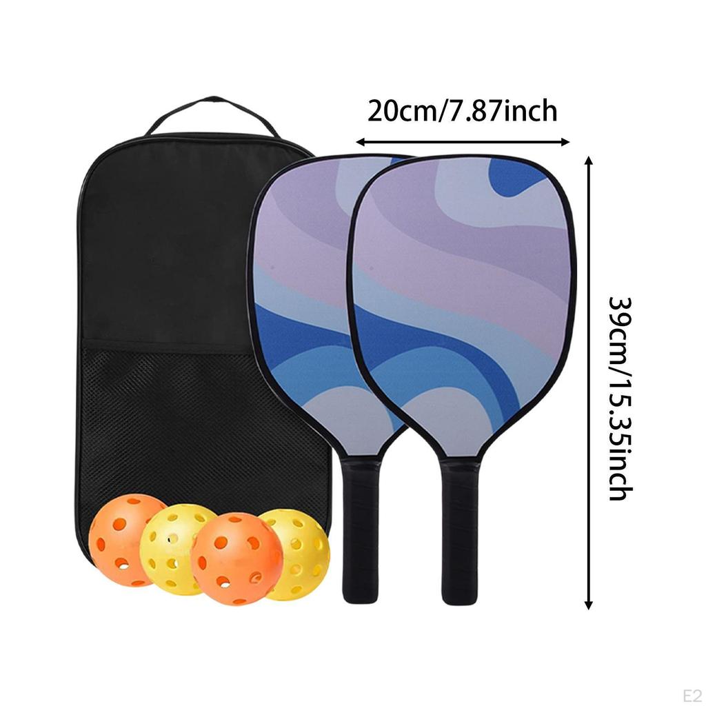 Pickleball Paddles Set of 2 Rackets Training Racquets Pink Purple