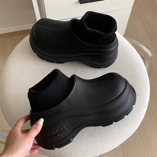 Fashion Snow Boots Winter New Women's Warm Padded Cotton Shoes Indoor Thickened Bottom Waterproof Cotton Boots Soft Bottom Ankle Boots