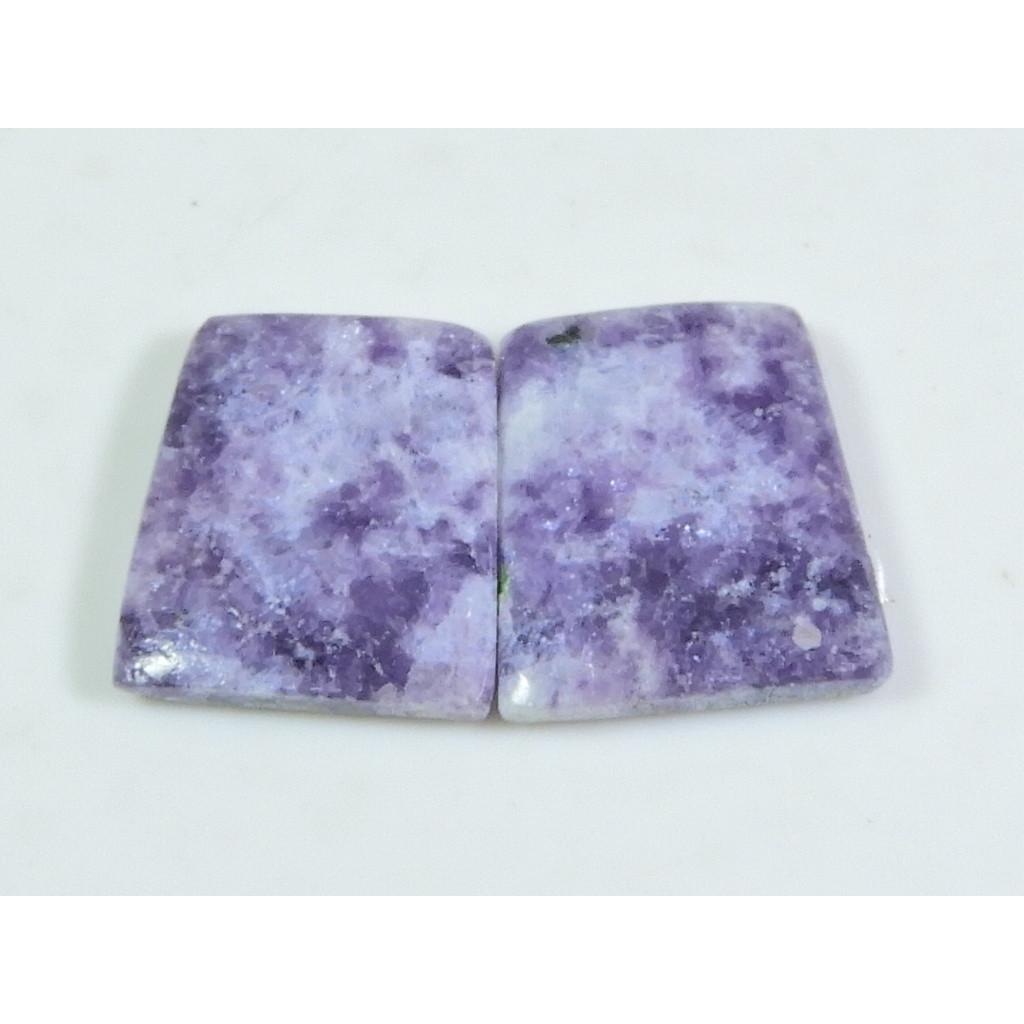 17Cts.NATURAL LAPIDOLITE MATCHED PAIR FANCY CABOCHON LOOSE GEMSTONE14X16X3MM SK-347