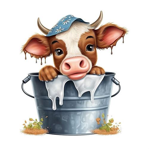 Diamond Painting Cow Cartoon Full Square Round 5D Diy Embroidery Mosaic Animal Home Decor Handmade Gift
