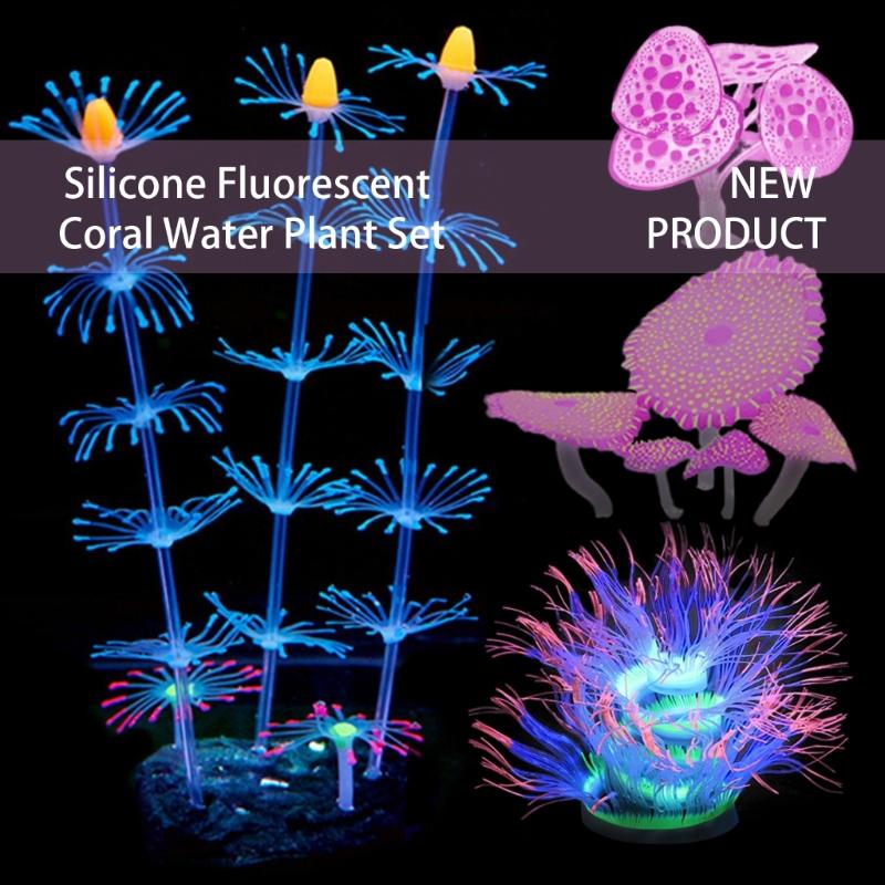 Aquarium Künstliche Pflanze Landschaft Aquarien Dekorationen für Aquarien Terrarium Garnelen Fluoreszierende Ornamente