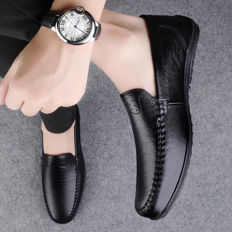New Loafers Men's Genuine Leather Slip-on Classic Leather Shoes Soft Sole Comfortable Moccasin Casual Shoes Designer Men Shoes