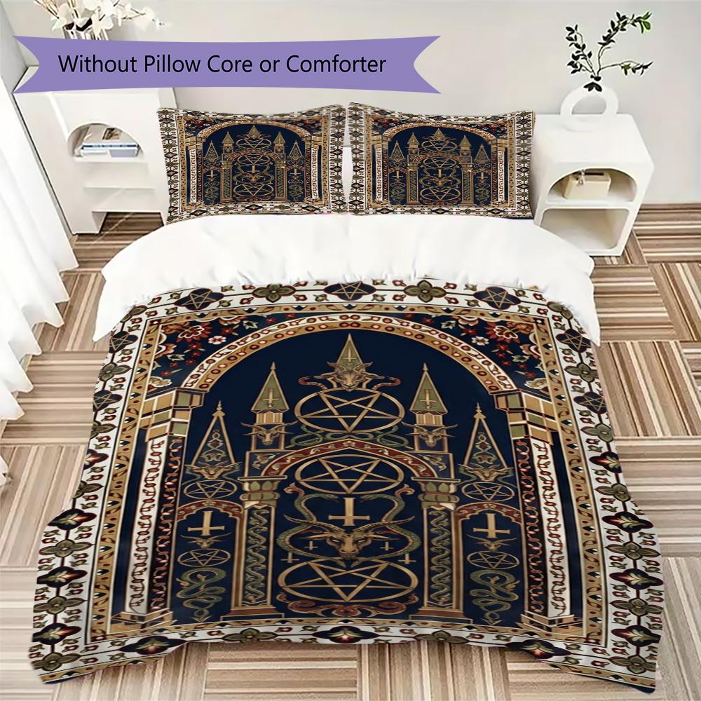 Pentagram Pattern Bedding Uilt Set Uilt Cover Pillowcase Home Decoration Birthday Gift (1 * Duvet Cover + 2 * Pillowcase Without Core)164