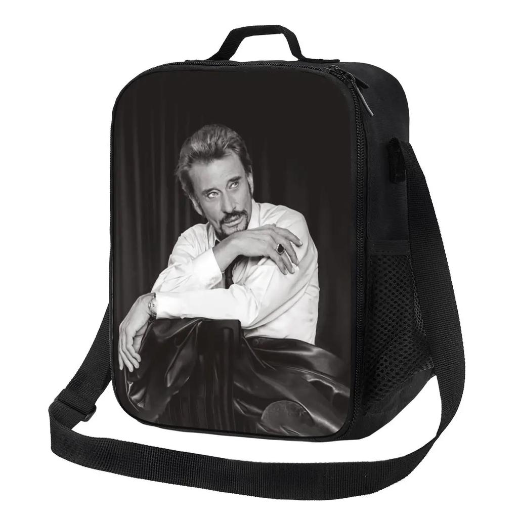 Johnny Hallyday Französischer Sänger Wiederverwendbare Lunchbox Multifunktion Heavy Metal Rock Kühler Thermische Lebensmittelisolierte Lunchtasche Schule