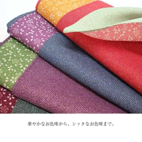 SAWABIYA Reversible Furoshiki Cloth, 90cm Large, Shark Print with Cherry Blossoms, Chirimen Fabric, Double-Sided Dyed, 24cm Wide, Large Size, Four-Sid