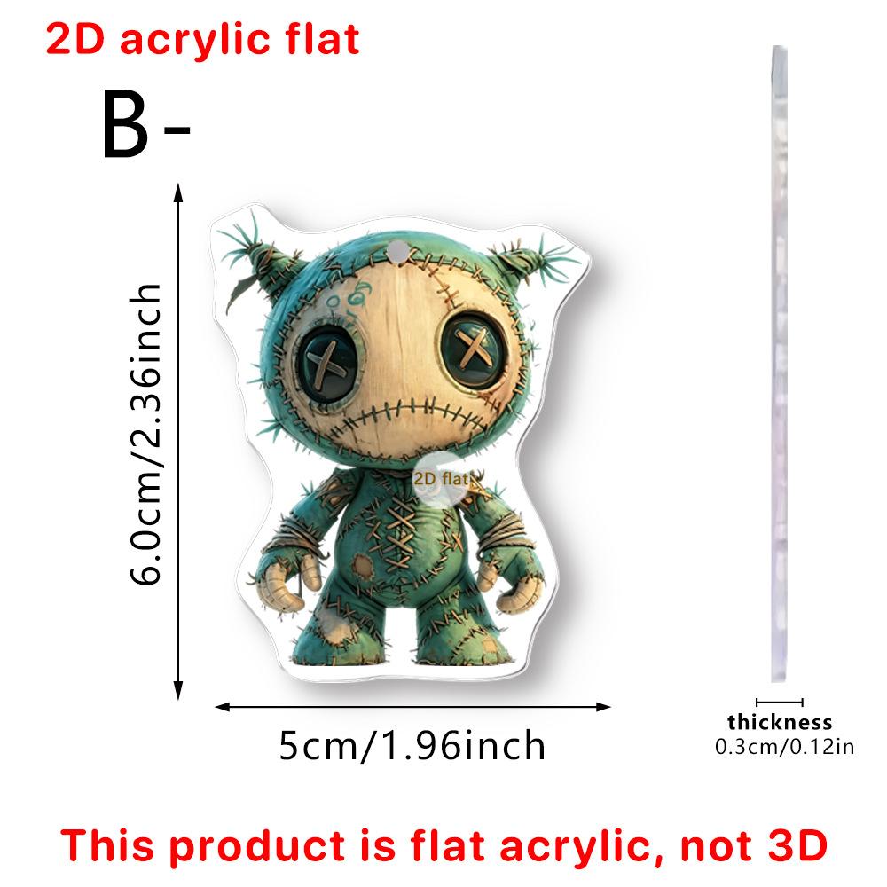 Halloween Cute Ghost Doll-shaped Acrylic Bag Keychain Pendant Decoration for Holiday Decoration Items