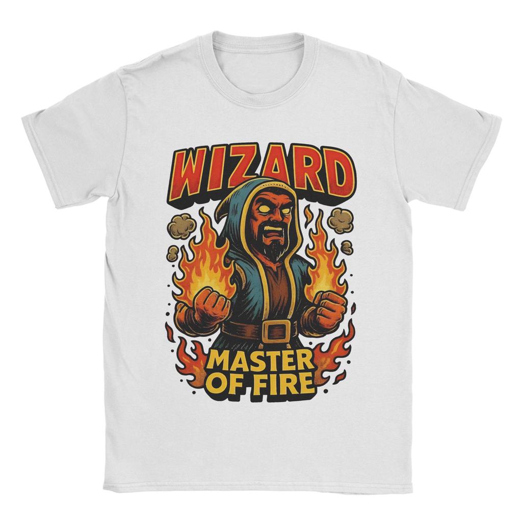 Wizard Clashes Royaleds Koszulki dla Mężczyzn Bawełniana Koszulka z Nadrukiem Okrągły Dekolt Modna Luźna Koszulka z Krótkim Rękawem Vintage