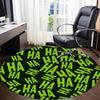 1pc HAHA, Green Print Carpet, Round Non Slip Durable Large Size Office Carpet, Suitable for Office