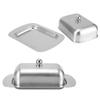 Butter Dish Stainless Steel Dessert Bowl Cheese Bread Box W  Handle Cover Kitchen Accessories