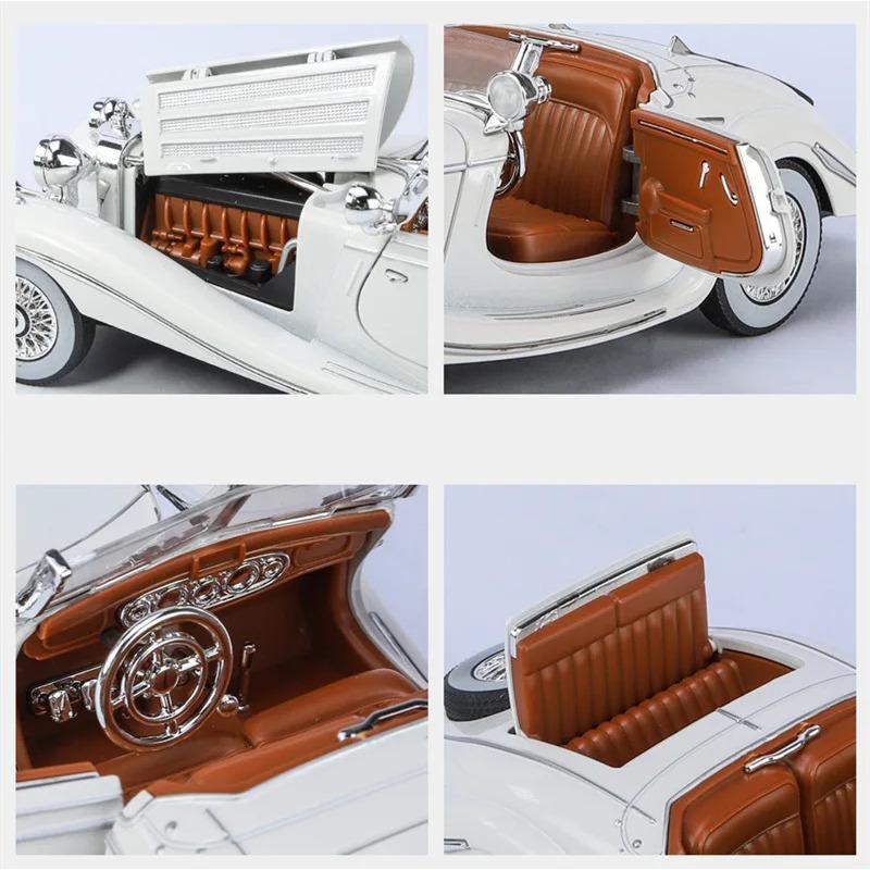 1/24 Benzs 500K Alaşımlı Araba Modeli Pres Döküm Metal Klasik Araçlar Araba Modeli Simülasyon Ses ve Işık Koleksiyonu Çocuk Oyuncak Hediye