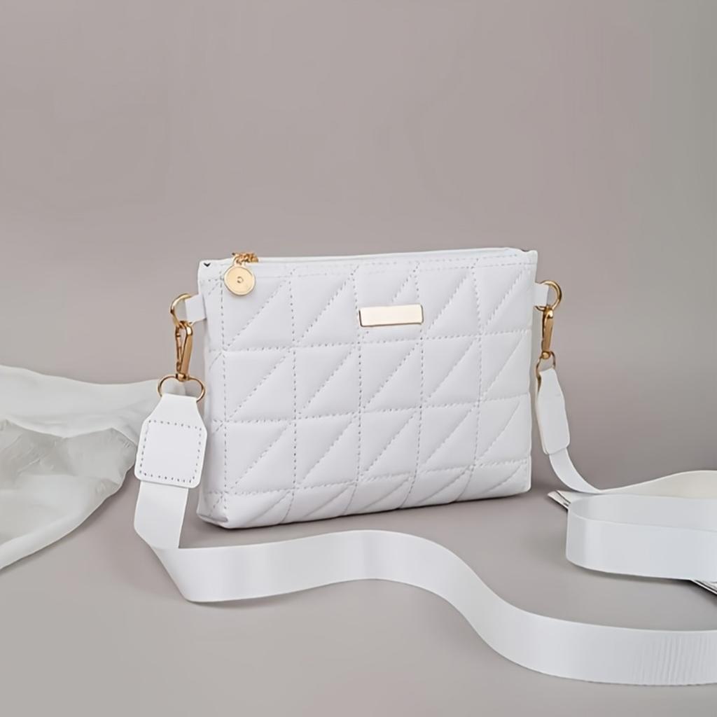 2025 Nová Módní Pruhovaná Kabelka přes Rameno/Crossbody, Vynikající Kovové Doplňky Zapínání na Zip, Multifunkční Cestovní Kvalitní Taška pro Každodenní Použití