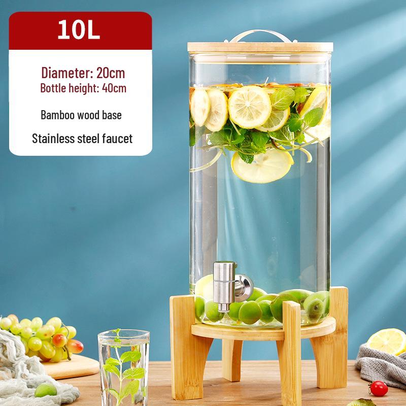 Heat-Resistant Fruit Wine Bottle with Faucet, Ideal for Plum Soaking, Grape Winemaking, and Beverage Brewing At Home