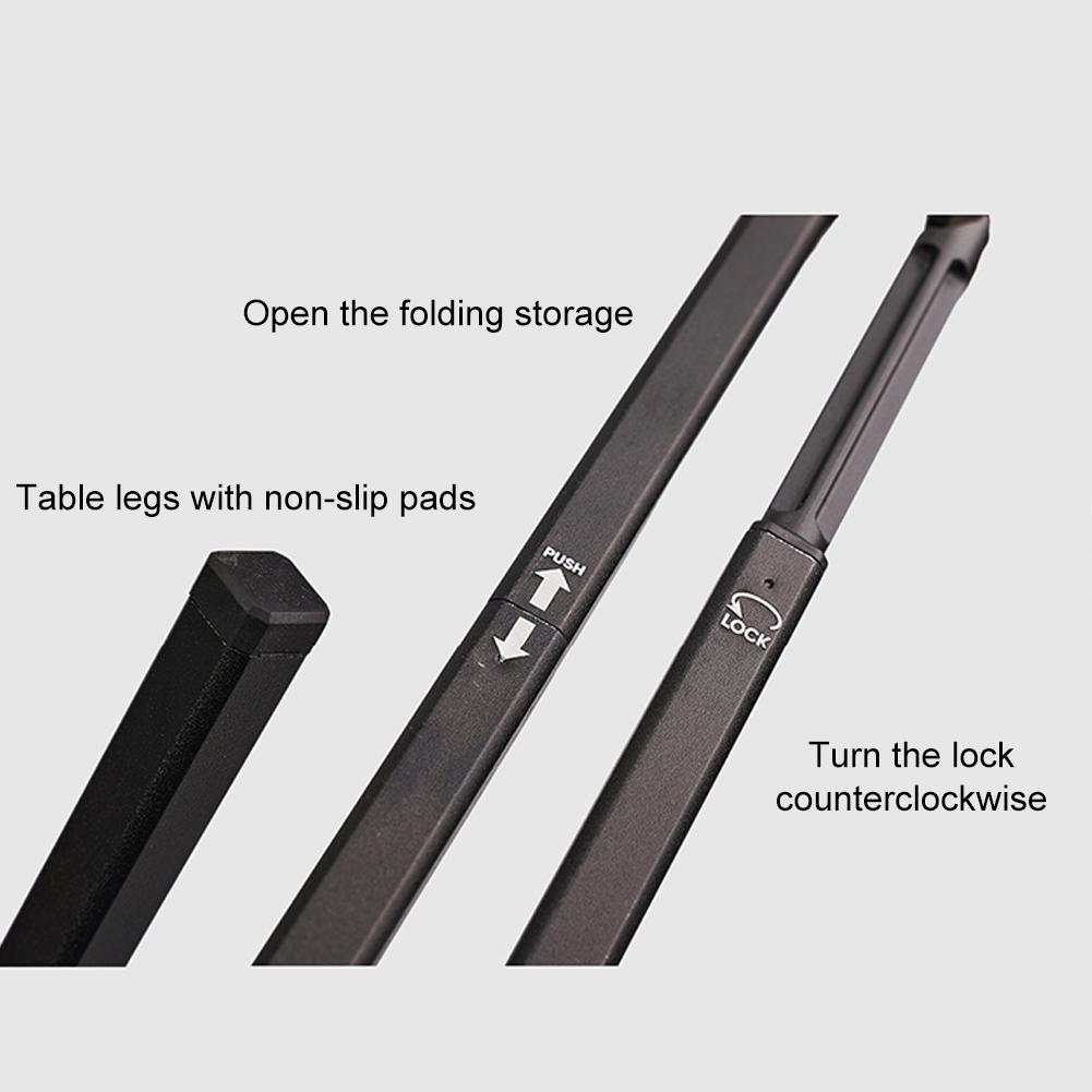 Outdoor Folding Table High Low Dual-Use Ultralight Camping Table Aluminum Alloy Portable Picnic Table for Beach Hiking Fishing