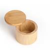 Bamboo Sealed Seasoning Jar Moisture-proof Round Sugar and Salt Container 200ml Swivel Magnetic Closure Spice Tank Home Cooking