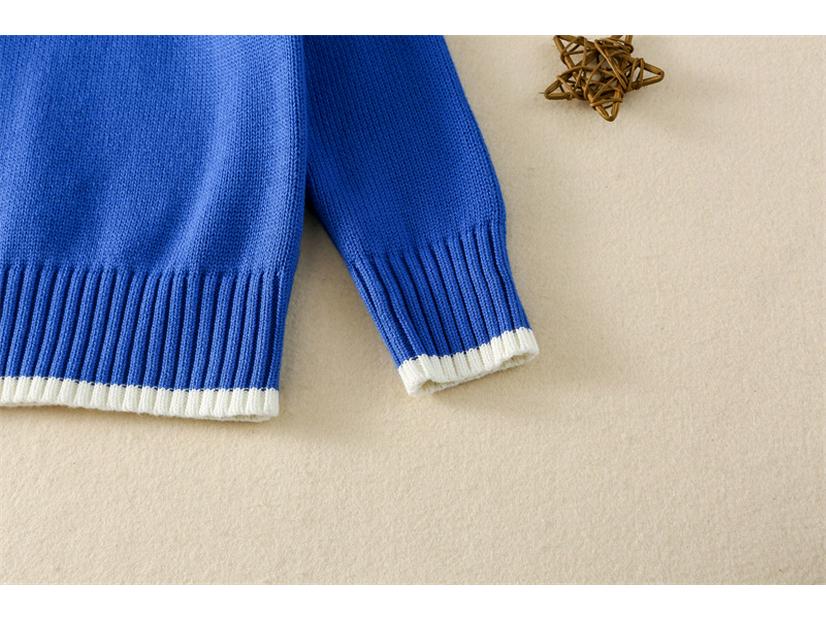 2025 Kids' Fake Cardigan Round Neck Sweater - Spring/Autumn/Winter, Korean Style Parent-Child Outfit