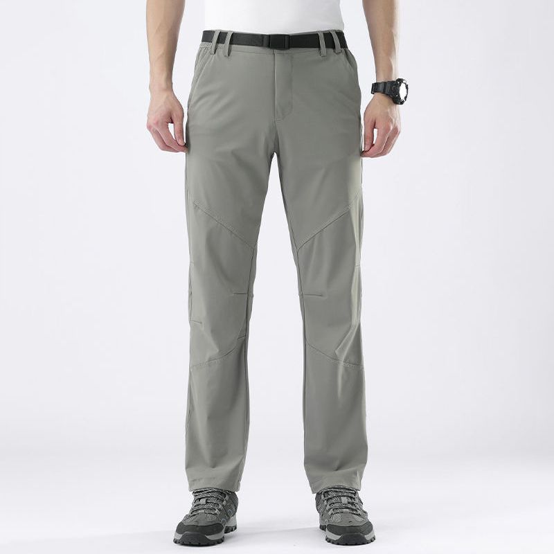 Calças de caminhada elásticas de verão masculinas, à prova d'água, soltas, respiráveis, com vários bolsos, calças táticas de viagem, calças cargo masculinas
