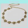 Romantic Heart Pendant Metal Waist Chain With Vintage Carving For Women