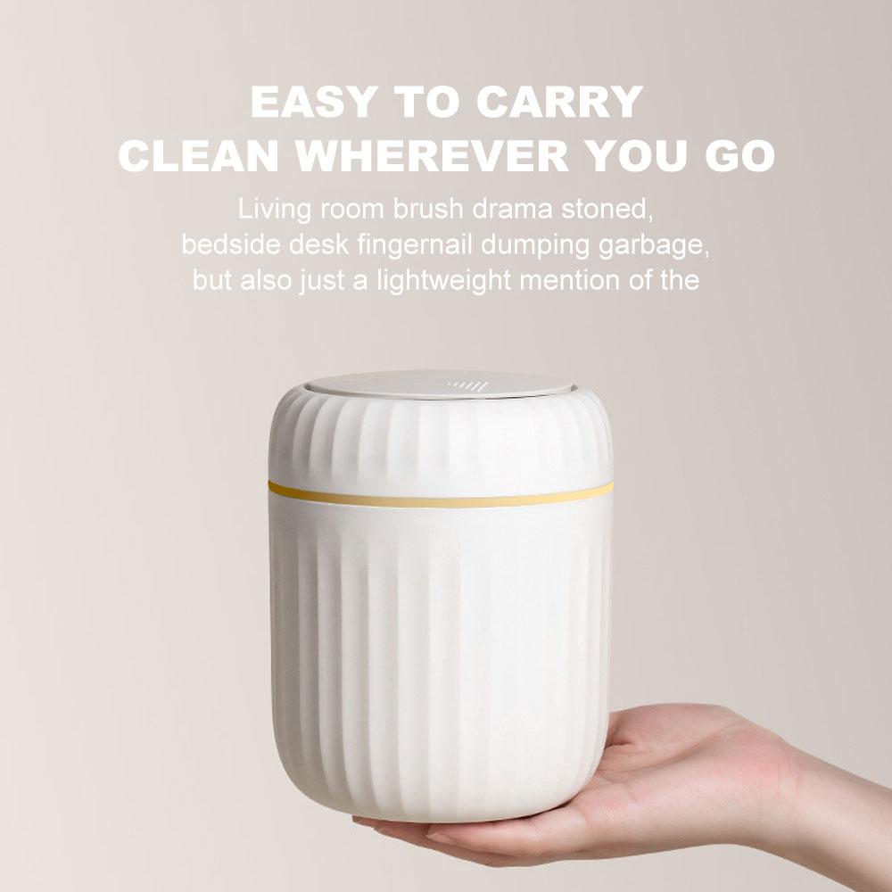 Coș de gunoi mini de lux și ușoară cu capac presat pentru chiuveta de baie, masă de machiaj, dulap interior, coș de gunoi dulap