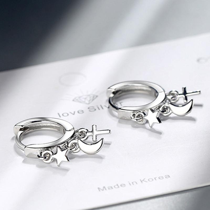 BELLA BOX Luxury Women Drop Earrings Stars And Moon Earrings Wedding Engagement Party Gift