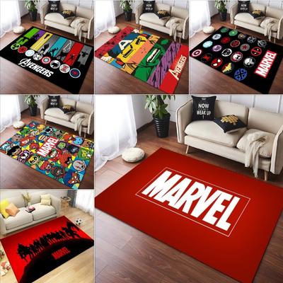 Disney Avengers Marvel Logo Superhero Rugs Living Room Bedroom Dining Kitchen Office Bathroom Non-Slip Large Decor Carpet