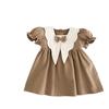 Retro Sommerkleid für Kleinkinder mit Peter-Pan-Kragen und kurzen Ärmeln