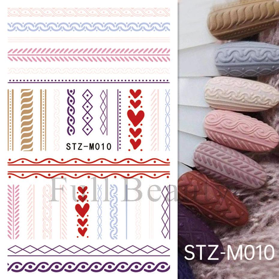 Nail Art Stickers, Christmas Cartoon Gingerbread Man Snowflake Lines Micro-Engraved Adhesive-Backed Nail Art Stickers