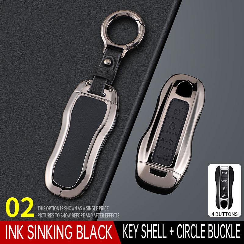 Porsche Key Case for Cayenne, Macan, Panamera, 911, 718 – Metal Leather Buckle