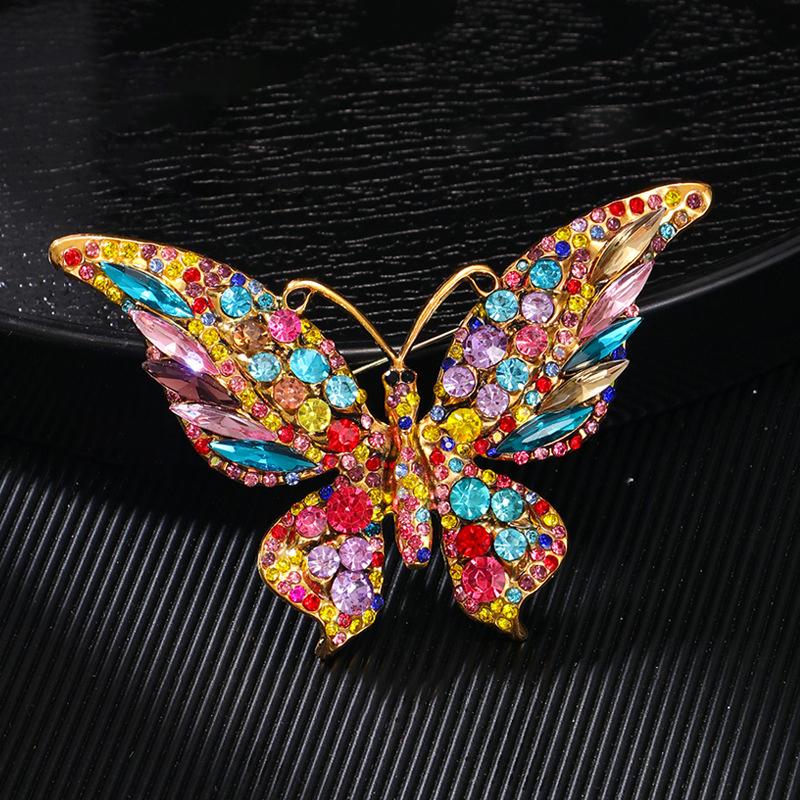 Fashion Full Zircon Butterfly Brooch For Women Luxurious Animal Corsage Pins Wedding Party Clothing Accessories Jewelry Gifts