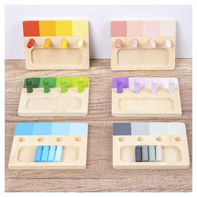 Brinquedo montessori de madeira, sistema de detecção de cores, placa de inserção de madeira para treinamento, 24 cores, correspondência cognitiva, brinquedo educacional para crianças