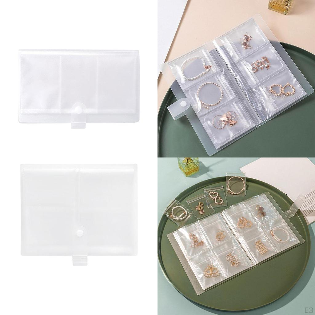 Jewelry Earring Organizer Storage Bags Book, Transparent Organizer, Book