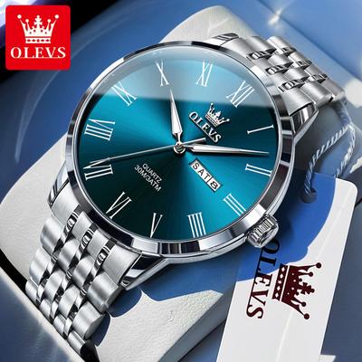 Mens Watch Business Quartz Watch Waterproof Luminous Watch For Man Dual Calendar Display Mens Gifts