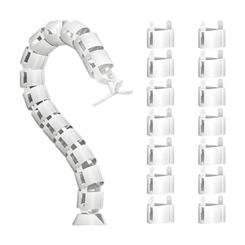 

Plastic Cord Organizer Flexible Snake Tube Adjustable Snake Cable Spine For Desk Cable Management Under Desk Cable Tray білий