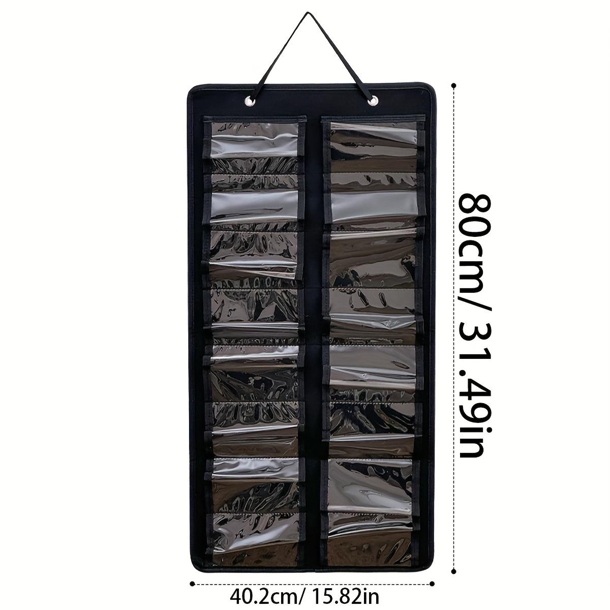 

1 шт. Настенный подвесной органайзер для хранения очков, фетровая подкладка, легко протирается, складная сумка для хранения очков с 16 прозрачными карманами чёрный